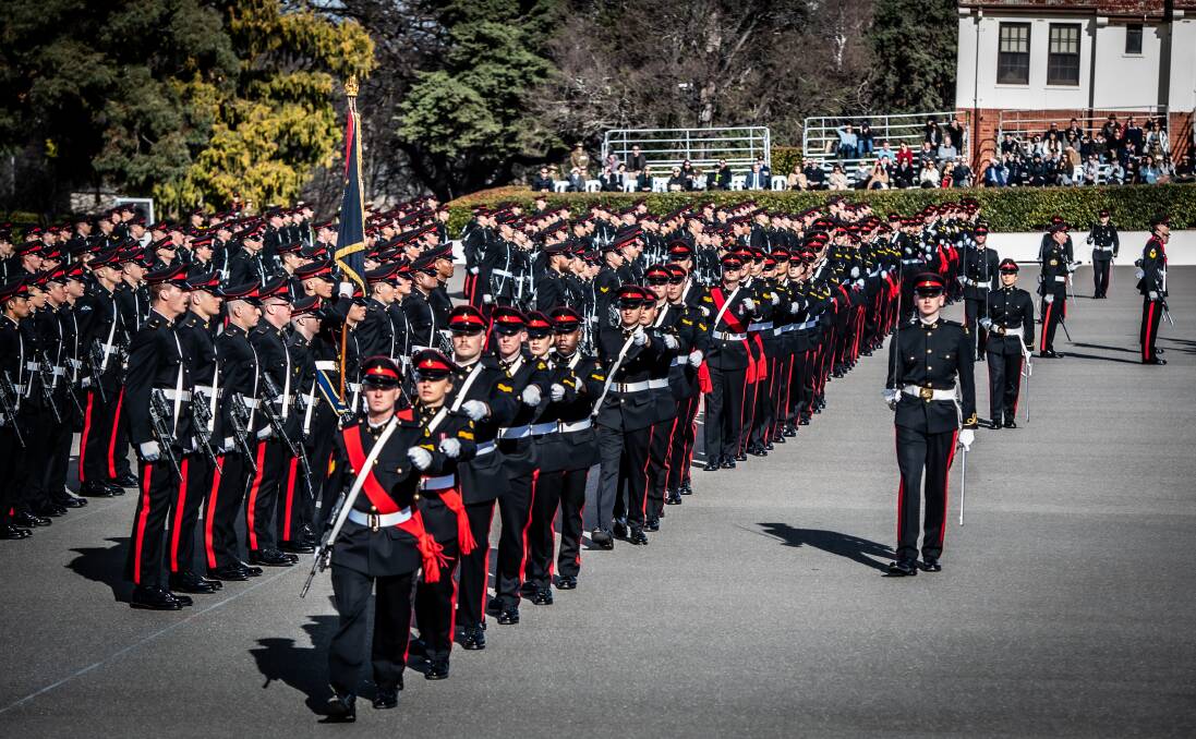 Officer cadets on parade at the Royal Military College, Duntroon